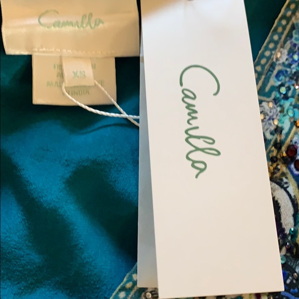 Camilla teal Lunar Gazing silk blouse NWT XS/S - Picture 11 of 12